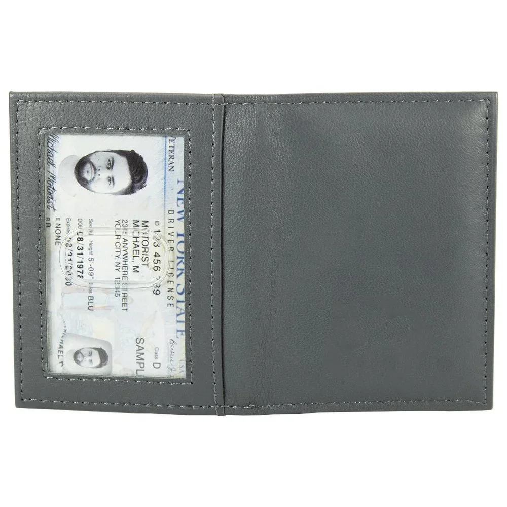 Genuine Leather Credit Crad Case Men Slim Wallet Gray Mini Bifold ID Gift